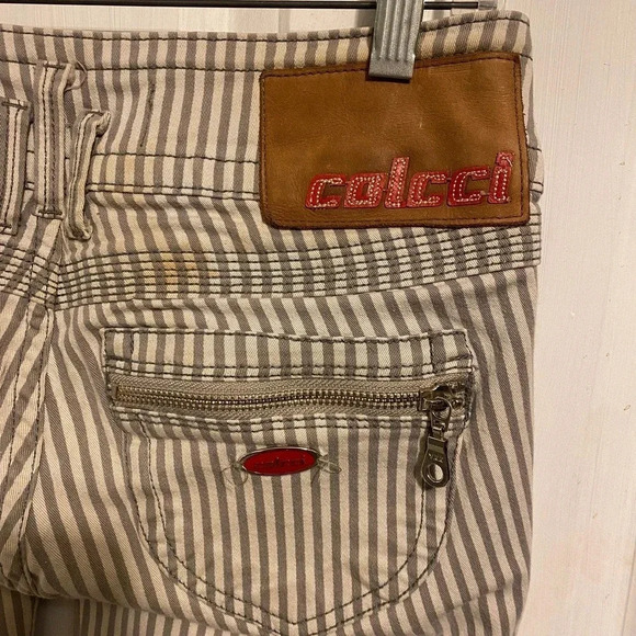 Rare Colcci Quality Denim Striped Jeans Women Size 4 Pockets double Buttons - Picture 5 of 8